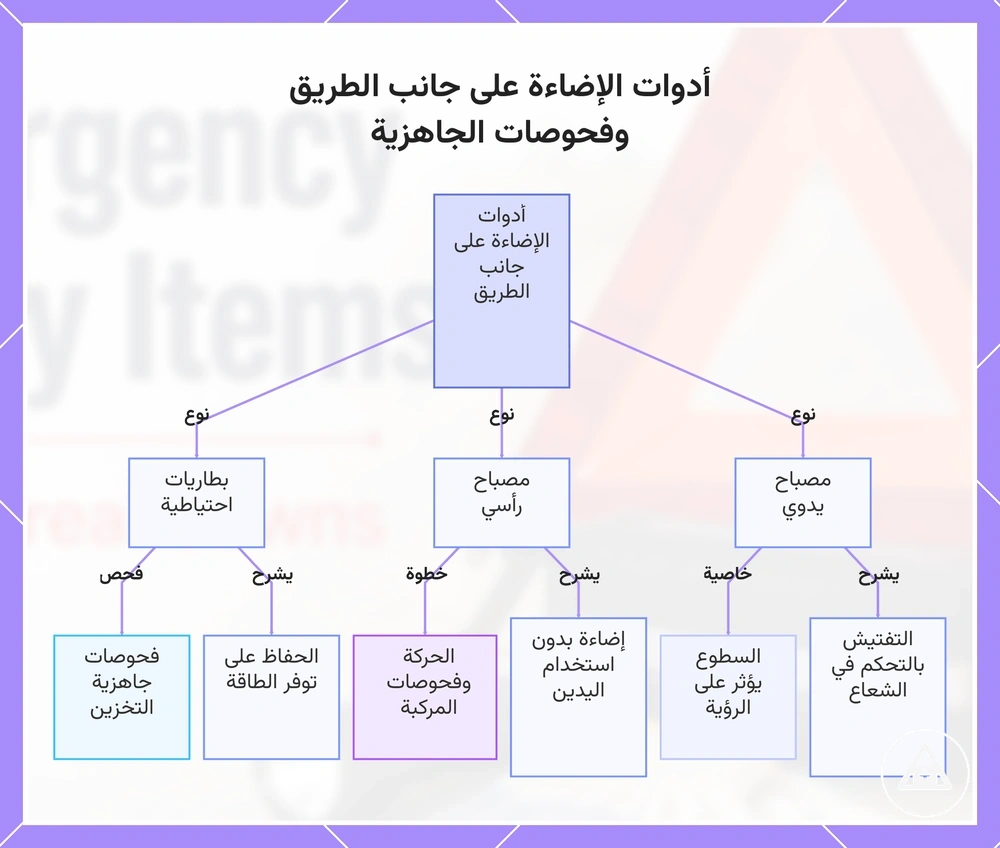 أدوات الإضاءة على جانب الطريق وفحوصات الجاهزية