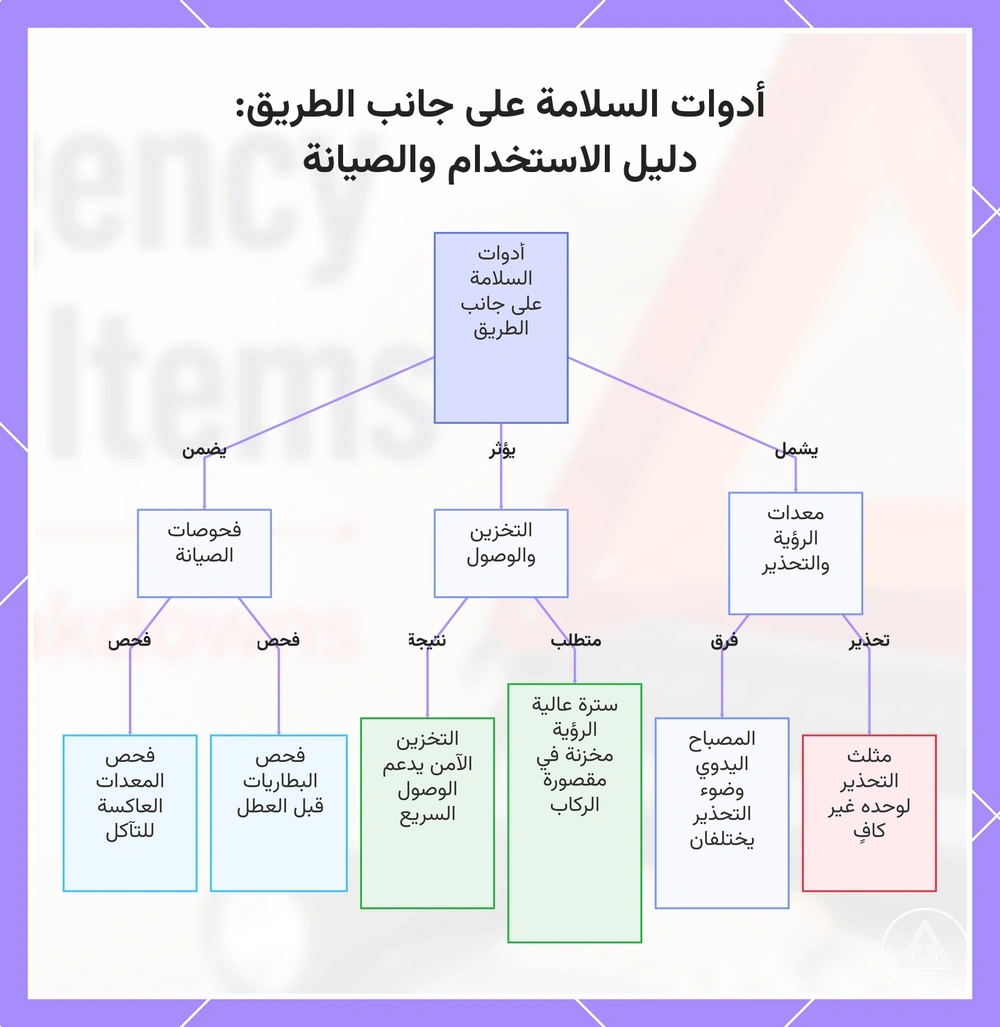 أدوات السلامة على جانب الطريق: دليل الاستخدام والصيانة
