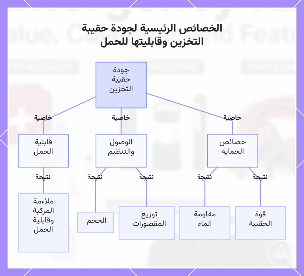 الخصائص الرئيسية لجودة حقيبة التخزين وقابليتها للحمل