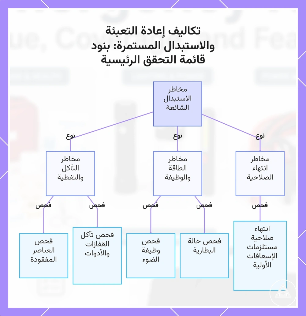تكاليف إعادة التعبئة والاستبدال المستمرة: بنود قائمة التحقق الرئيسية