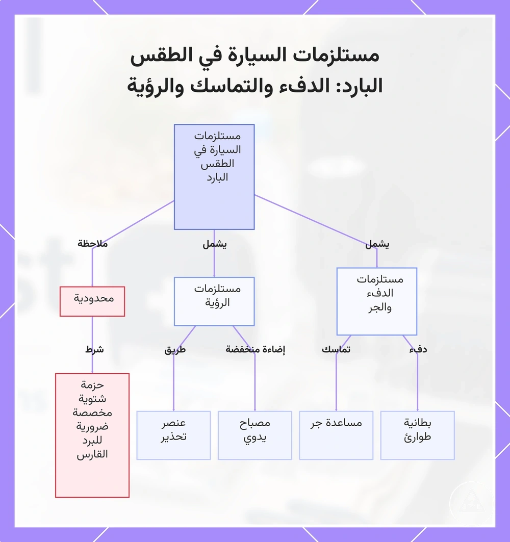 مستلزمات السيارة في الطقس البارد: الدفء والتماسك والرؤية