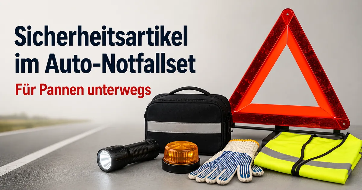 Sicherheitsartikel für ein Auto-Notfallset mit Sichtbarkeits- und Warnausrüstung