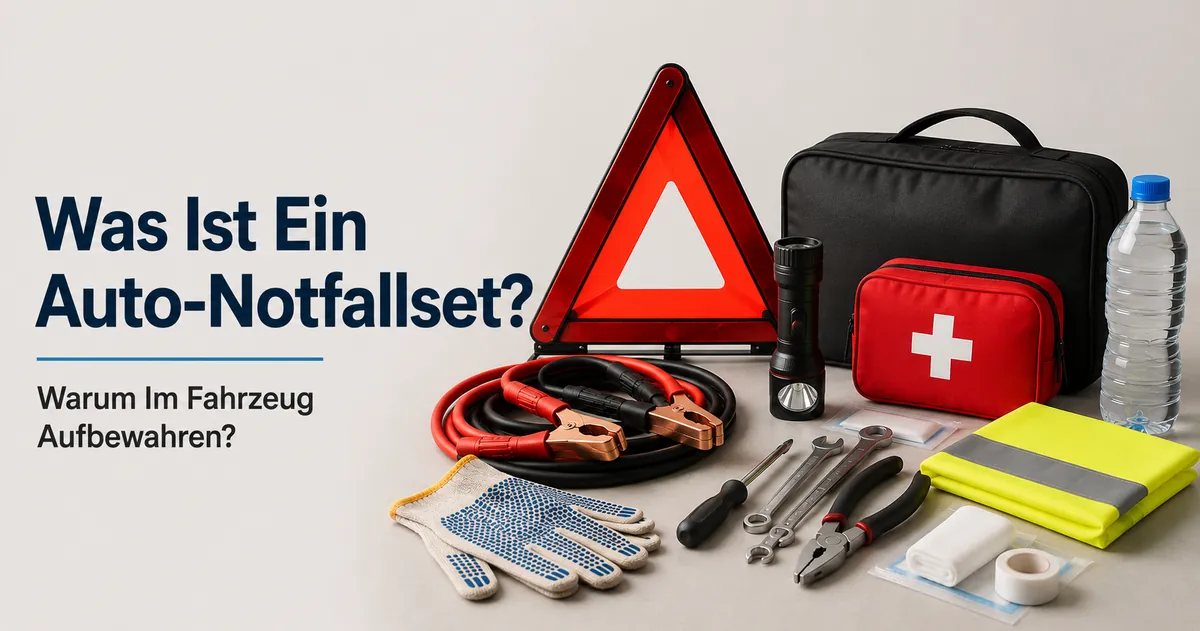 Einfaches Auto-Notfallset mit den nötigen Artikeln für die Vorbereitung auf Pannen unterwegs