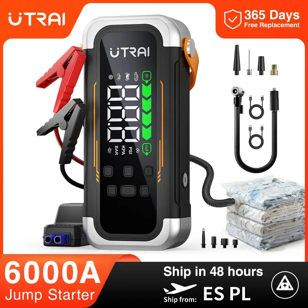 6000A Starthilfe für das Auto mit 150PSI-Luftpumpe und Powerbank-Funktion