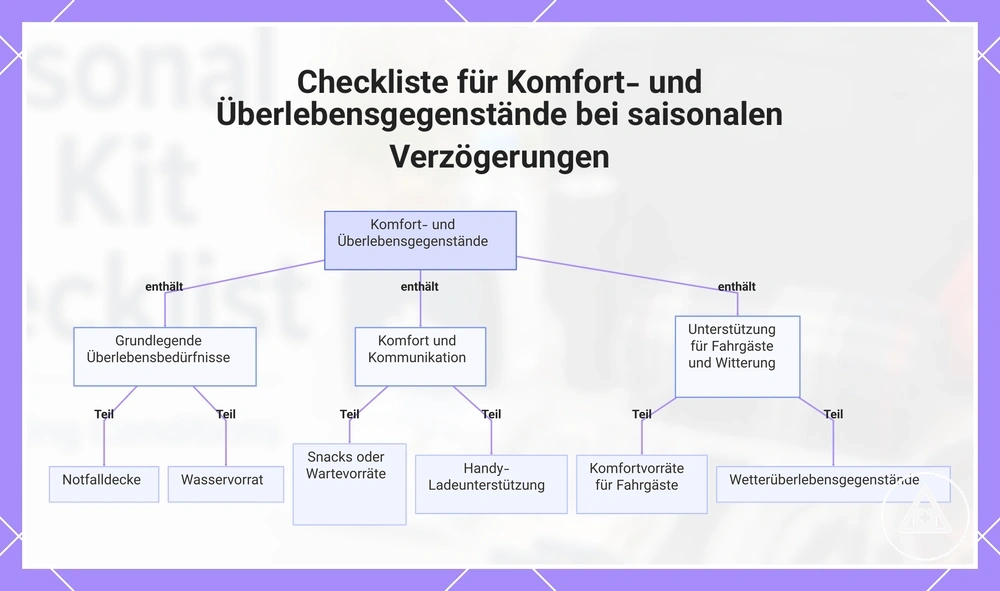 Checkliste für Komfort- und Überlebensgegenstände bei saisonalen Verzögerungen