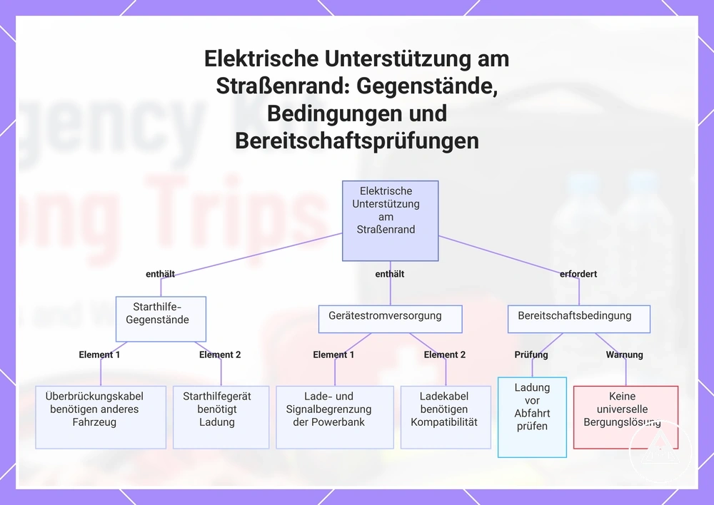 Elektrische Unterstützung am Straßenrand: Gegenstände, Bedingungen und Bereitschaftsprüfungen