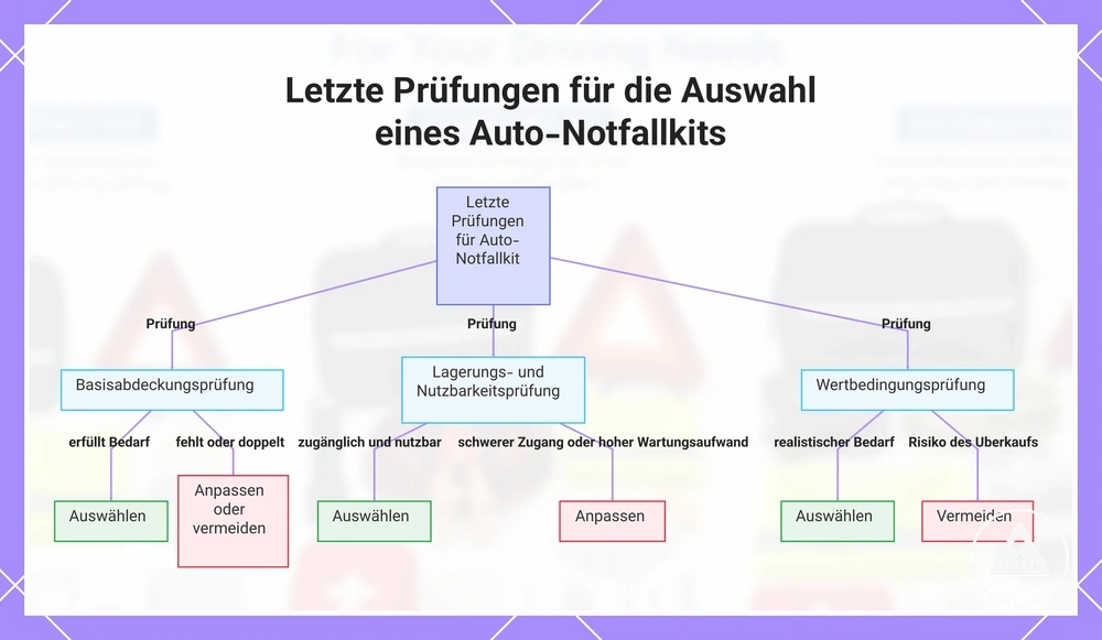 Letzte Prüfungen für die Auswahl eines Auto-Notfallkits