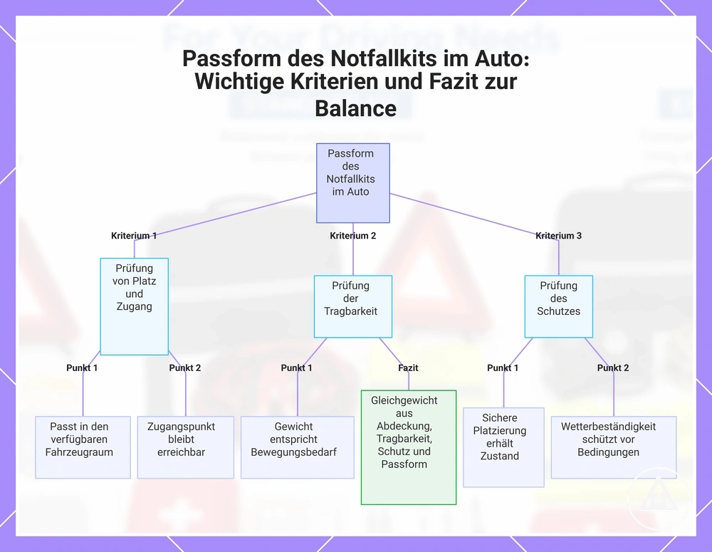 Passform des Notfallkits im Auto: Wichtige Kriterien und Fazit zur Balance