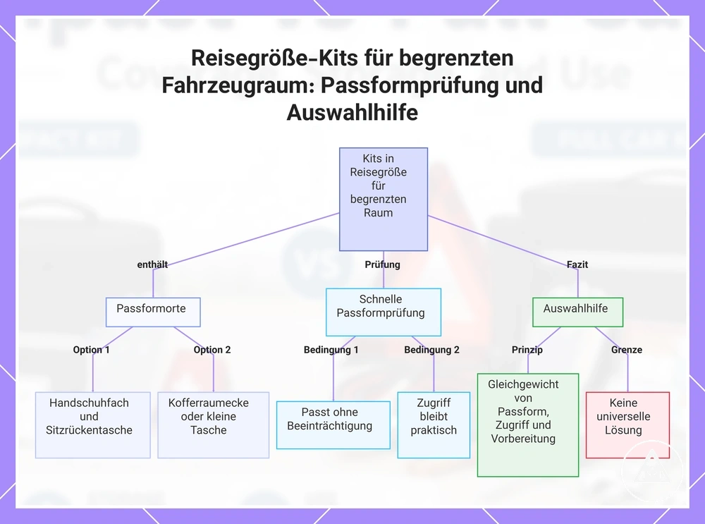 Reisegröße-Kits für begrenzten Fahrzeugraum: Passformprüfung und Auswahlhilfe