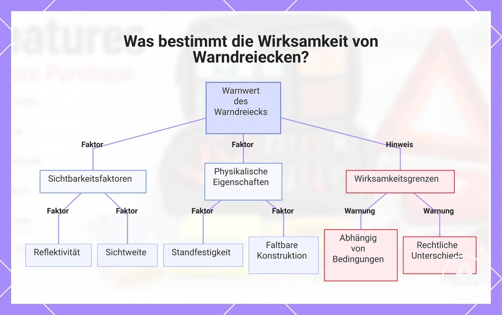 Was bestimmt die Wirksamkeit von Warndreiecken?