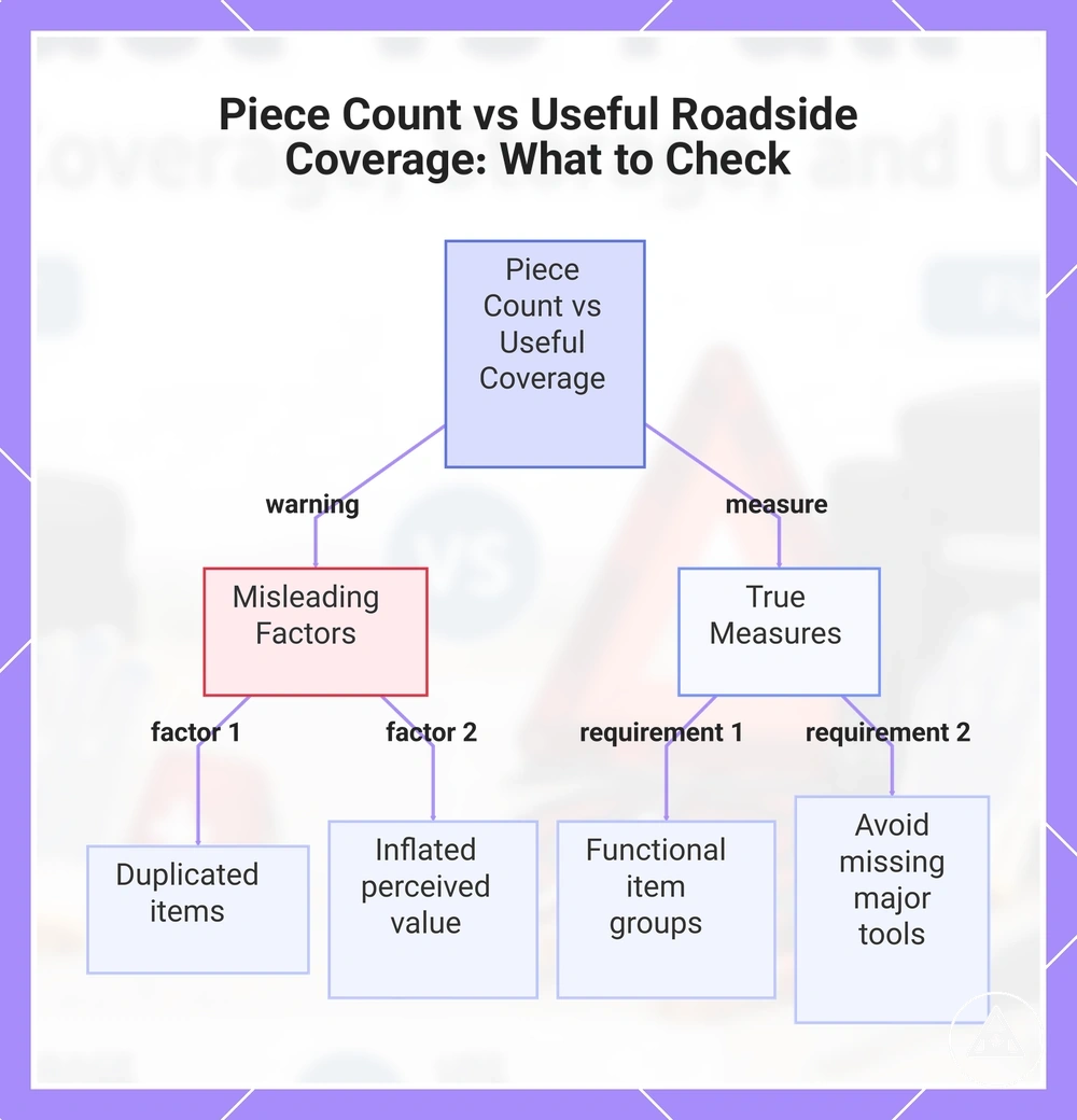 Piece Count vs Useful Roadside Coverage: What to Check