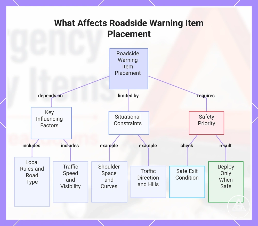 What Affects Roadside Warning Item Placement