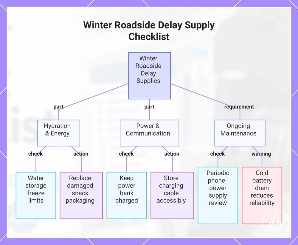 Winter Roadside Delay Supply Checklist