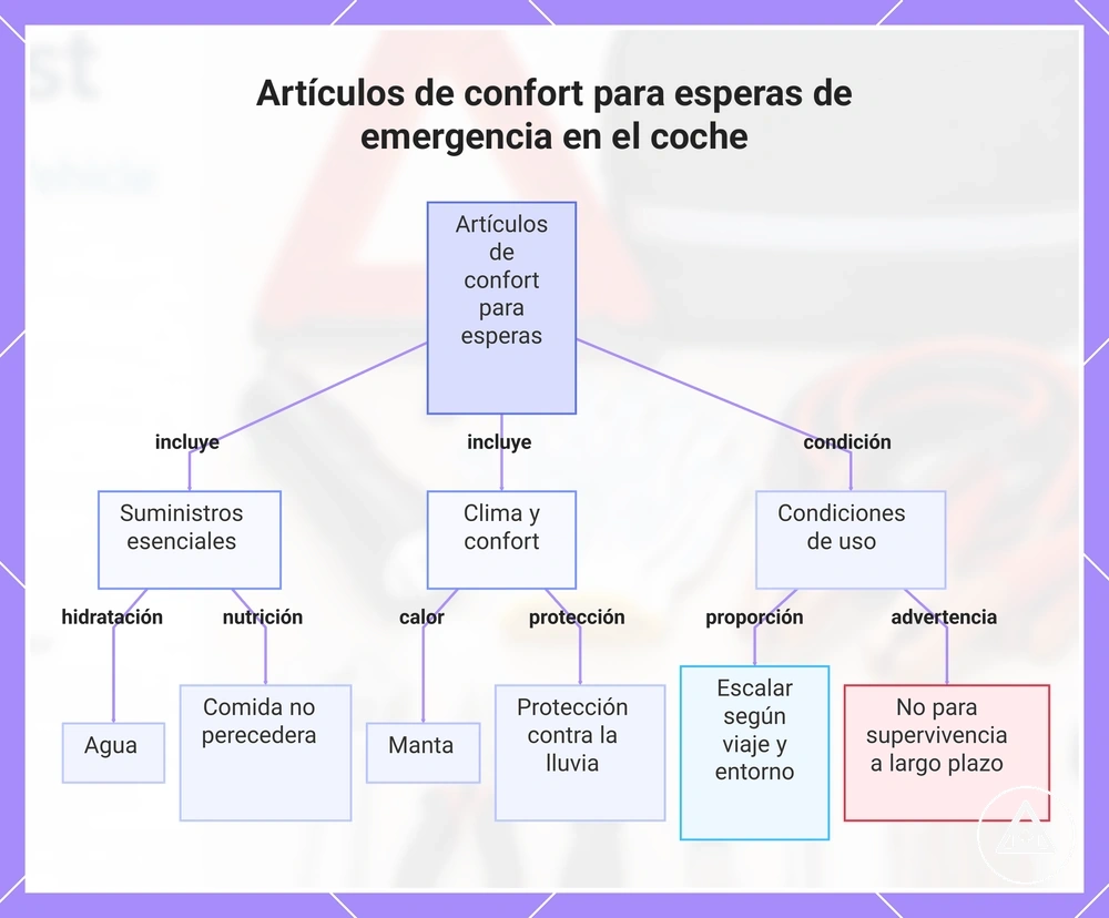 Artículos de confort para esperas de emergencia en el coche
