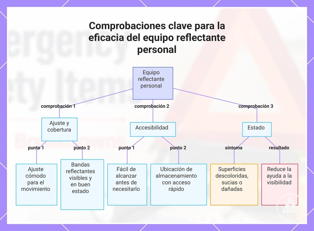 Comprobaciones clave para la eficacia del equipo reflectante personal