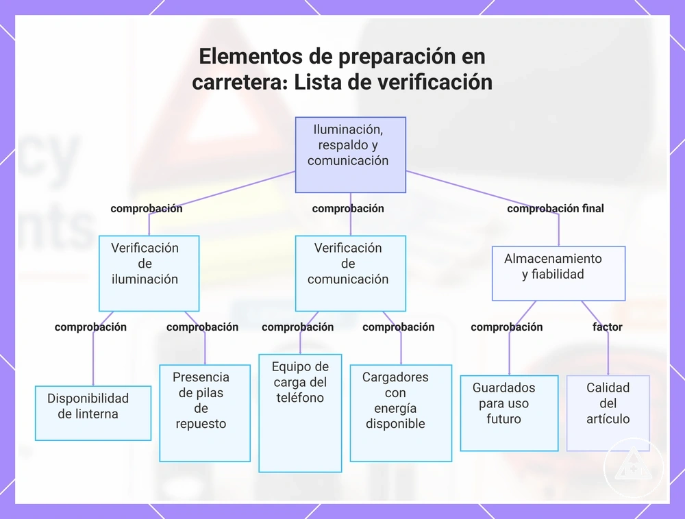Elementos de preparación en carretera: Lista de verificación