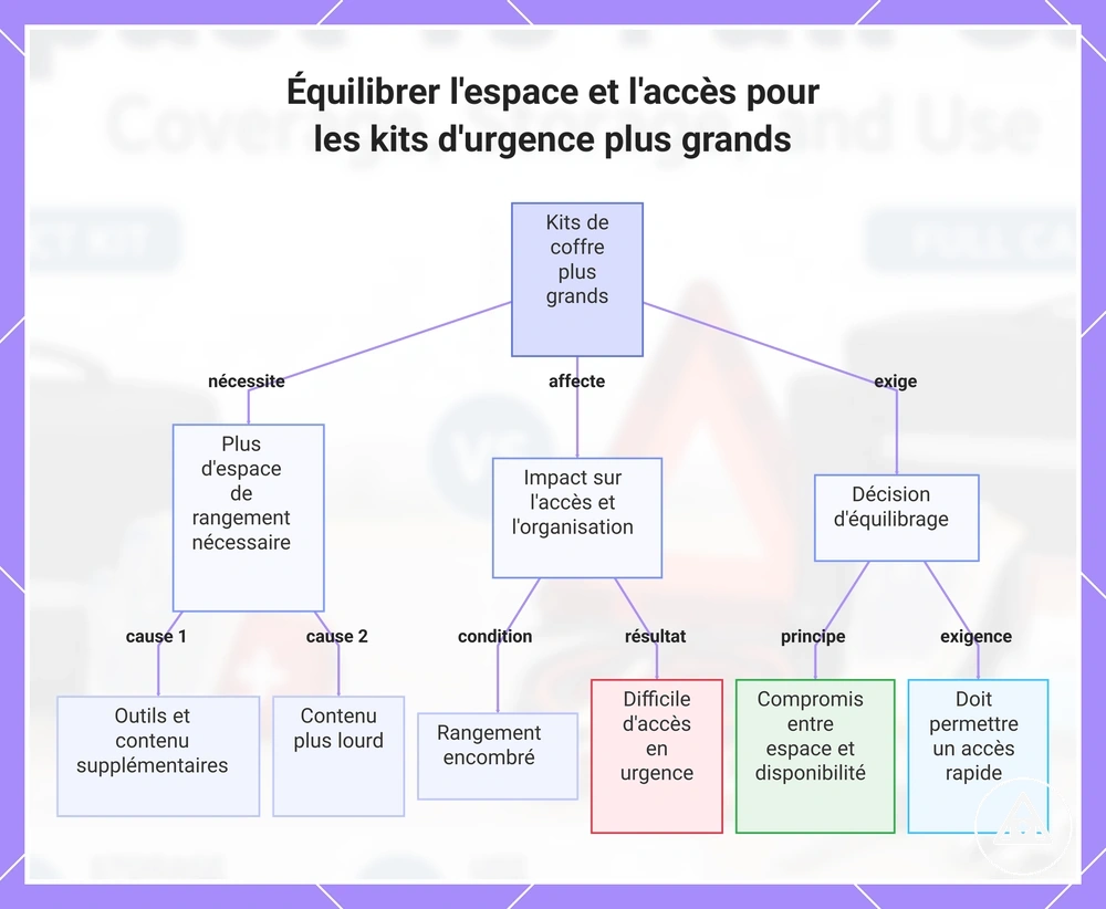Équilibrer l'espace et l'accès pour les kits d'urgence plus grands