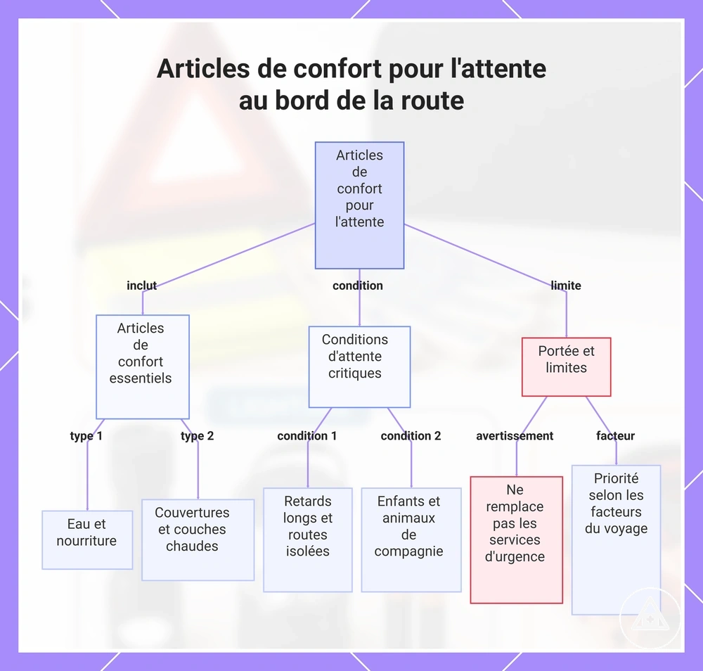 Articles de confort pour l'attente au bord de la route