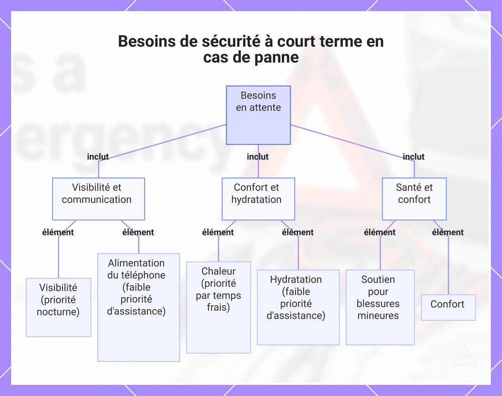 Besoins de sécurité à court terme en cas de panne