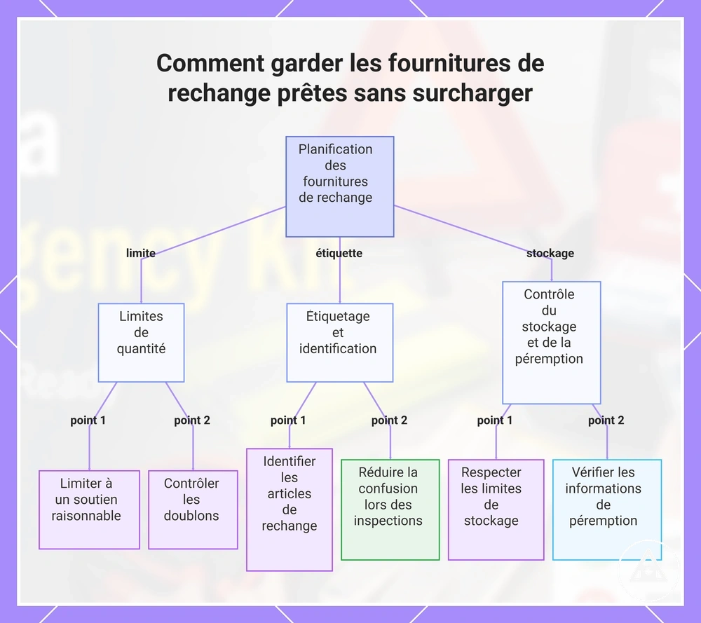 Comment garder les fournitures de rechange prêtes sans surcharger