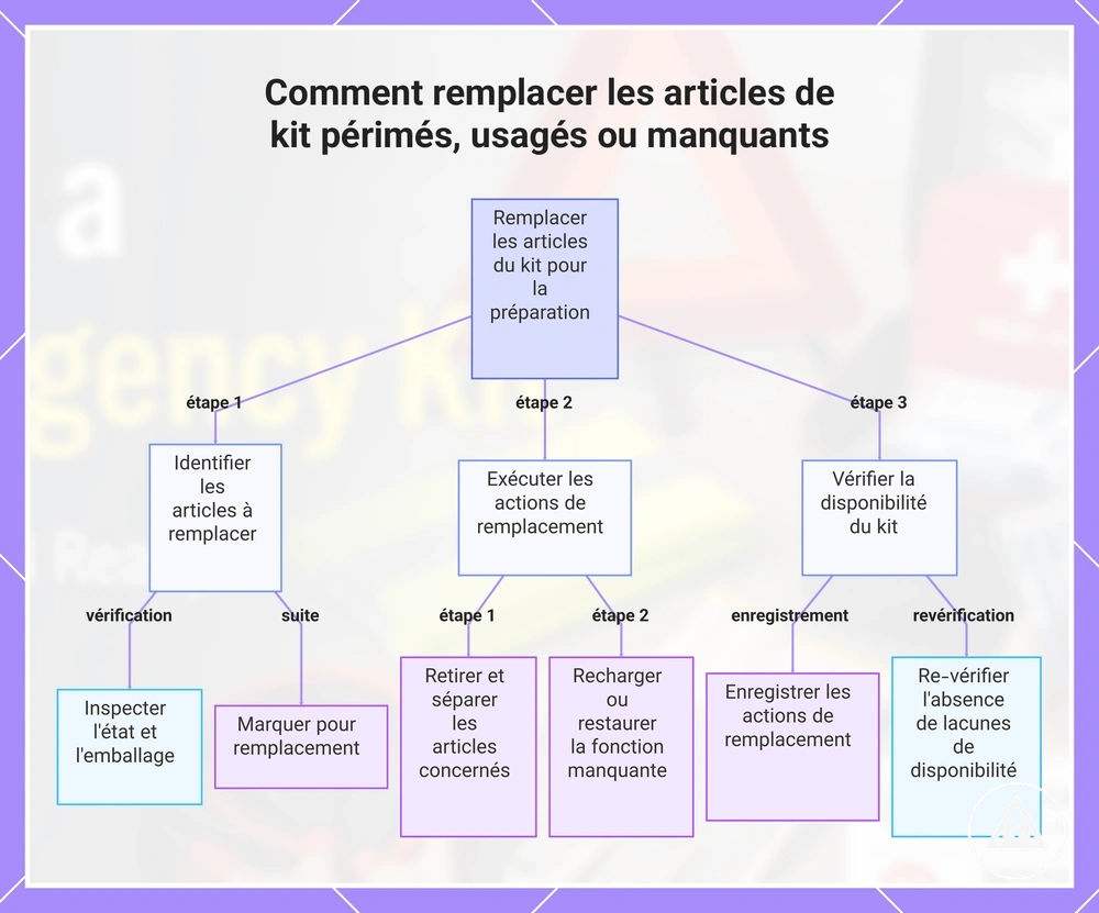 Comment remplacer les articles de kit périmés, usagés ou manquants