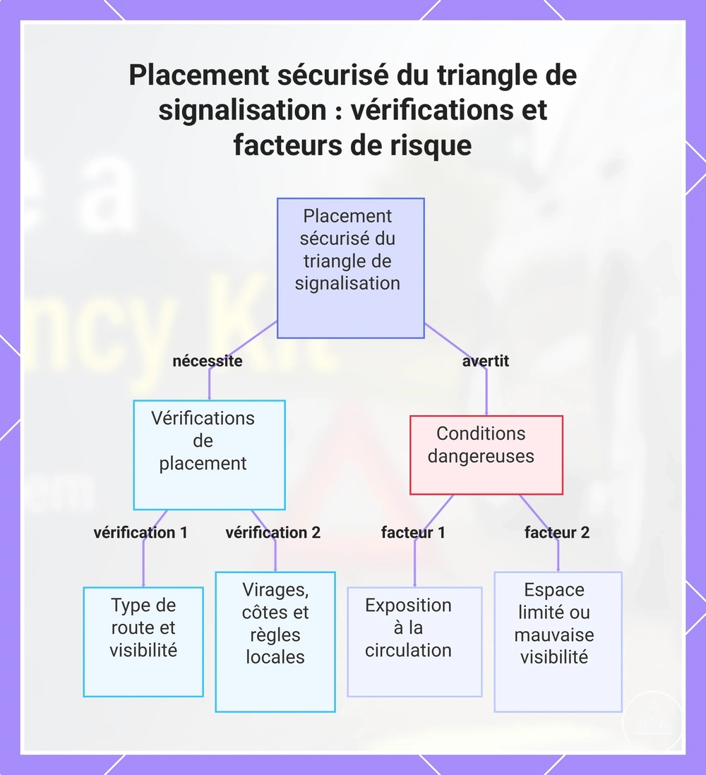 Placement sécurisé du triangle de signalisation : vérifications et facteurs de risque