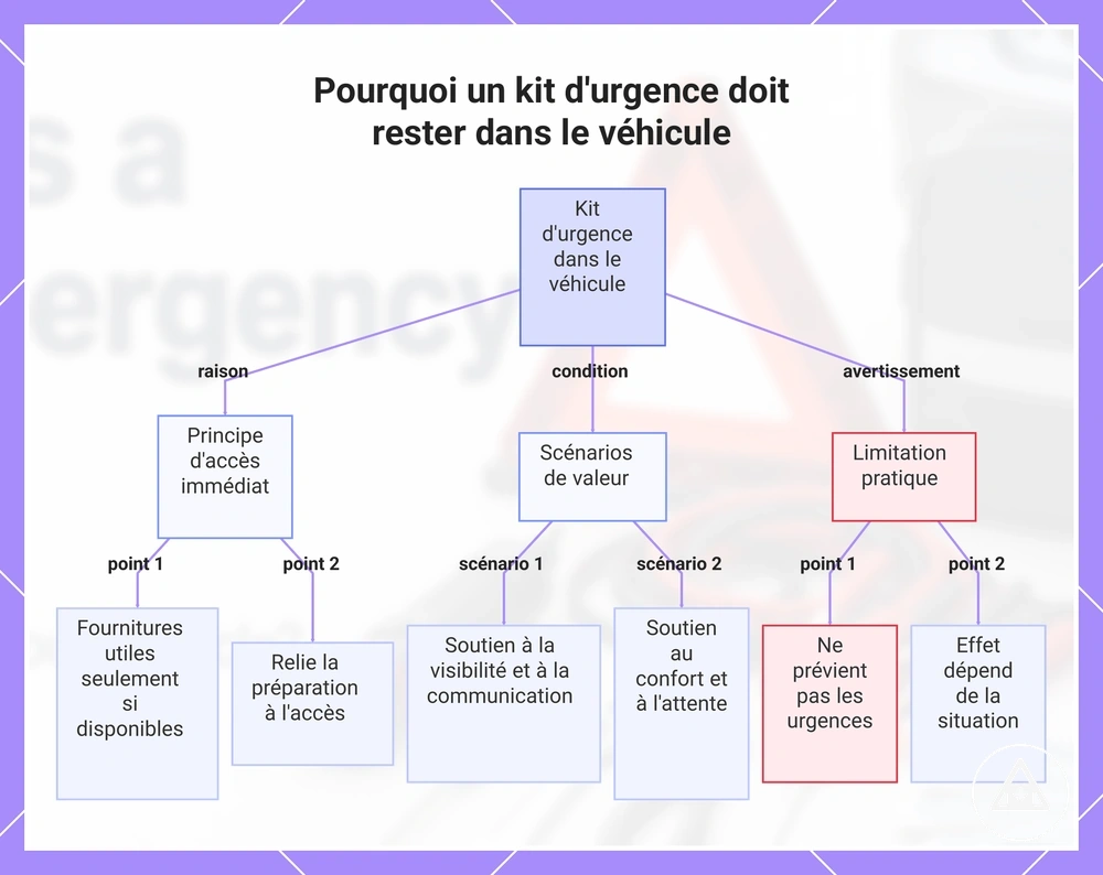 Pourquoi un kit d'urgence doit rester dans le véhicule