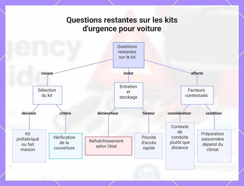 Questions restantes sur les kits d'urgence pour voiture