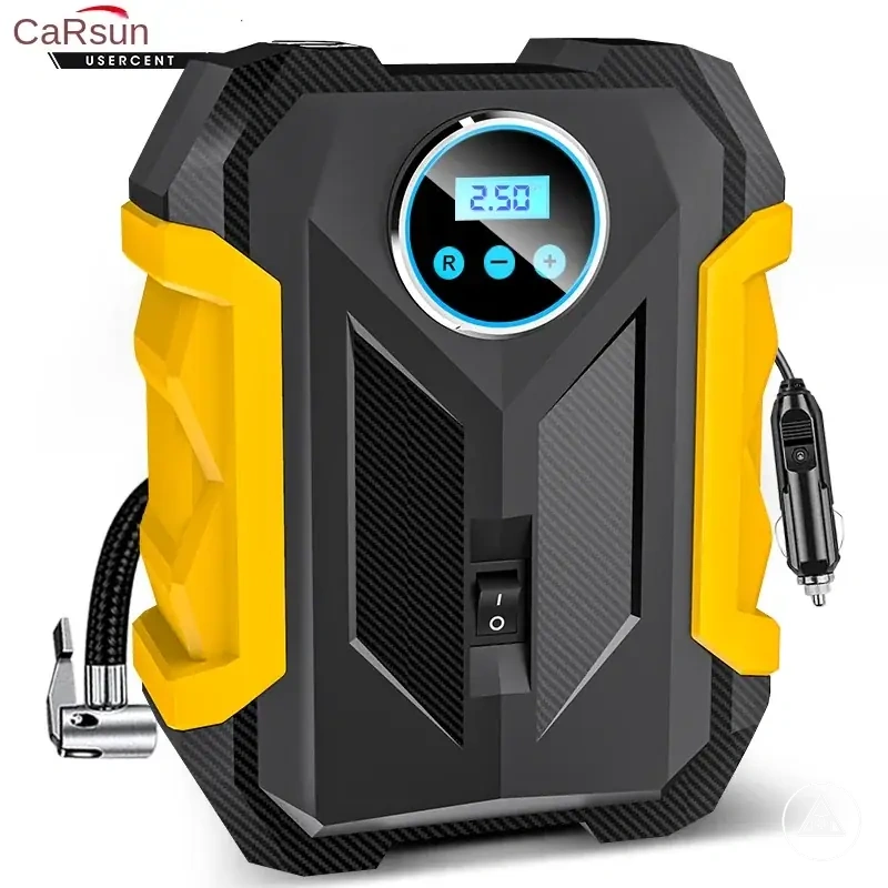 Bomba digital portátil para encher pneus com lâmpada LED para pneus de carro e moto
