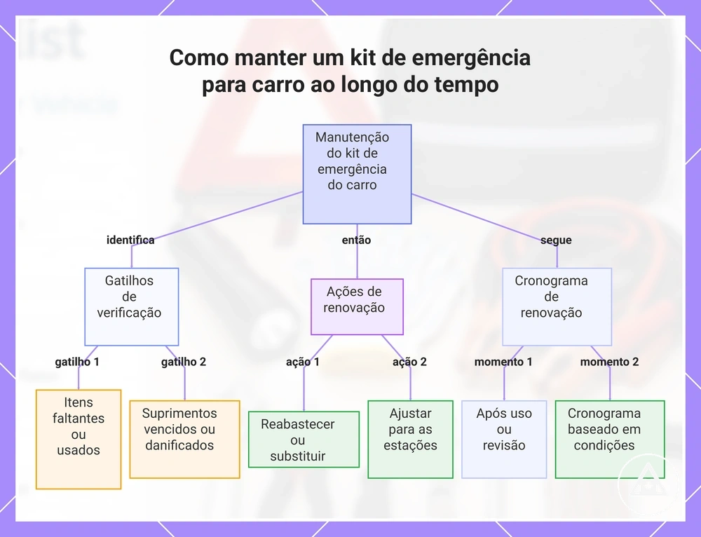 Como manter um kit de emergência para carro ao longo do tempo