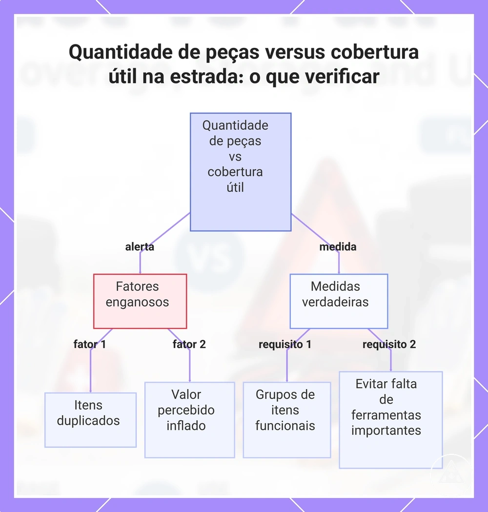 Quantidade de peças versus cobertura útil na estrada: o que verificar