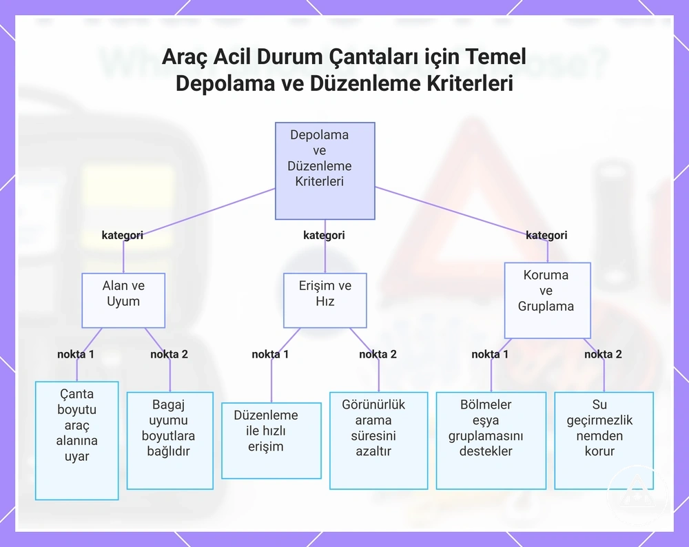 Araç Acil Durum Çantaları için Temel Depolama ve Düzenleme Kriterleri