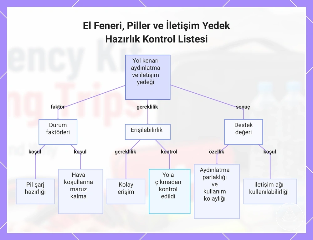 El Feneri, Piller ve İletişim Yedek Hazırlık Kontrol Listesi