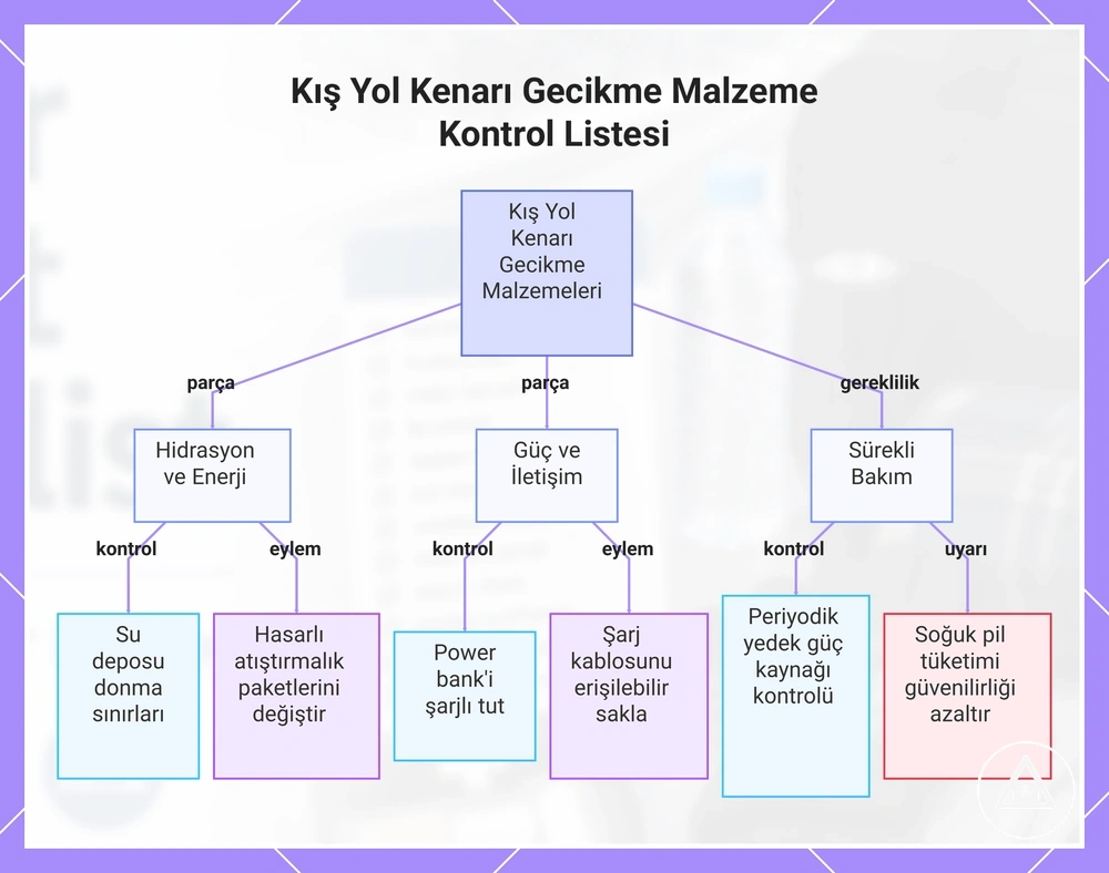 Kış Yol Kenarı Gecikme Malzeme Kontrol Listesi