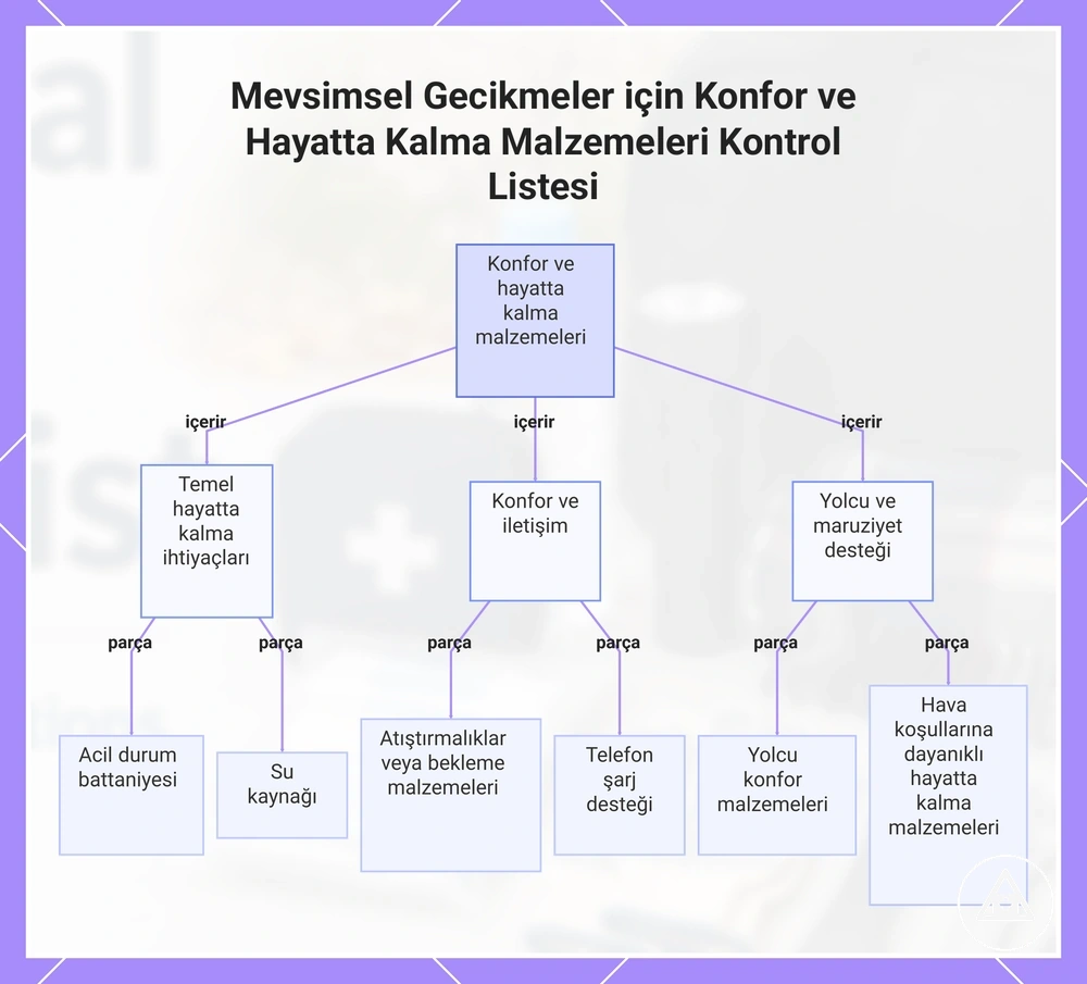 Mevsimsel Gecikmeler için Konfor ve Hayatta Kalma Malzemeleri Kontrol Listesi