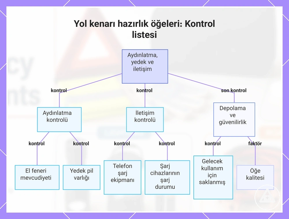 Yol kenarı hazırlık öğeleri: Kontrol listesi